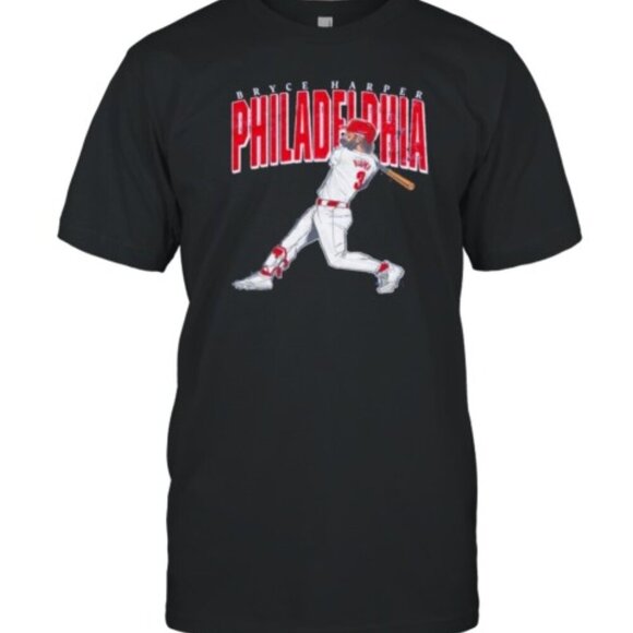 Olin D Tops - Bryce Harper Philadelphia Phillies Big Time Baseball Fan Graphic T-Shirt 91